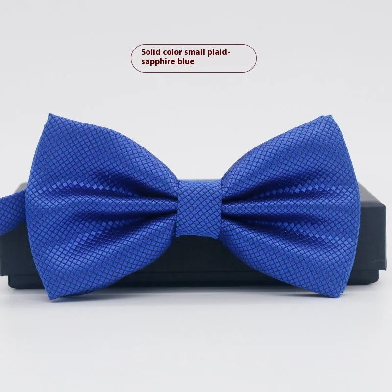 Solid colour flat head polyester bow tie for formal wear and weddings