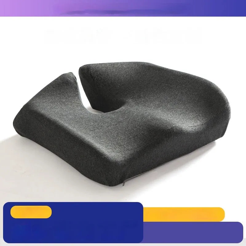 Memory foam office chair cushion measuring 36x40x11cm in polyester fabric with solid colour design