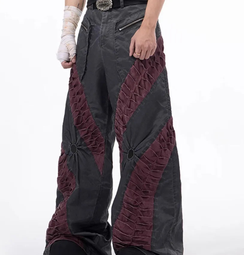 Retro three-dimensional keel casual pants in rayon fabric for summer sports wear