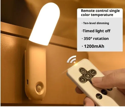 Rechargeable wardrobe aisle light with three-colour adjustment and induction option, geometric stereo shape, single lamp.