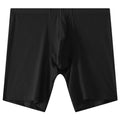 Men's mesh transparent lengthened boxers in black, mid waist nylon knit sports underwear