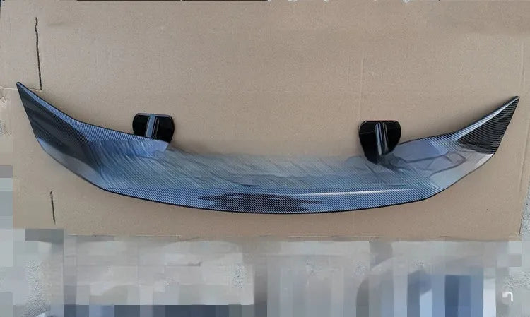 Universal punch-free car spoiler tail wing in ABS plastic, shown in bright black finish.