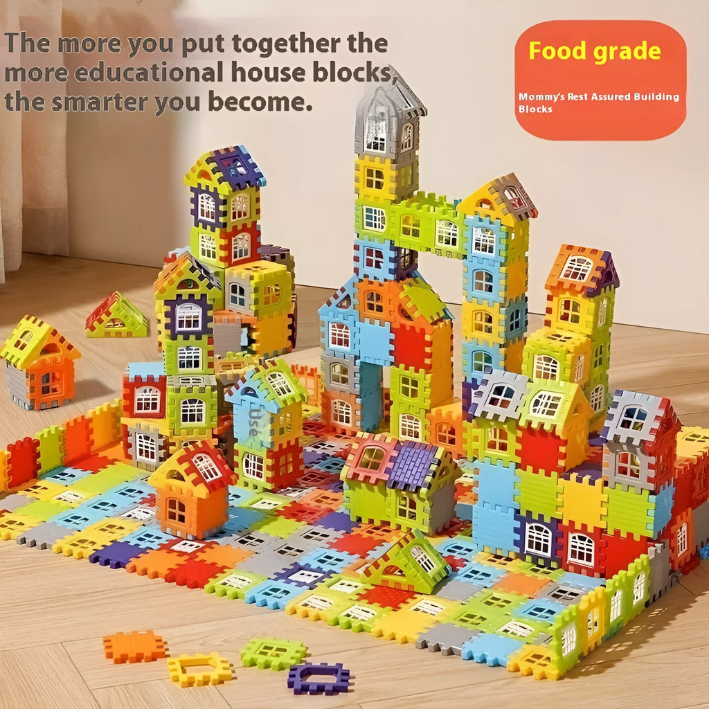 Children's oversized large particle plastic building blocks in multiple colours, educational toy for ages 4-6