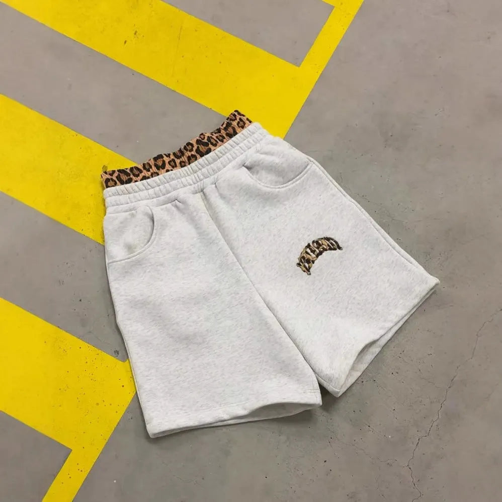Men's loose fit hip hop trousers with double waist patchwork design and elastic polyester fabric