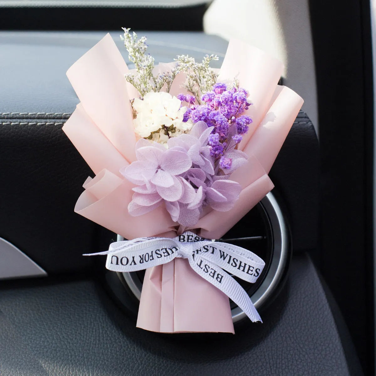 Handmade dried flower car vent air freshener ornament with essential oil fragrance slices