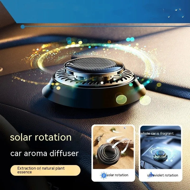 Black solar electromagnetic de-icing device with aromatherapy for car windscreens