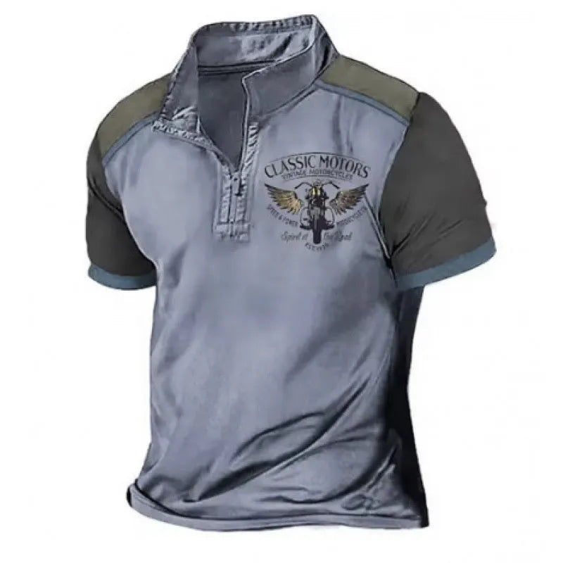 Loose fit 3D printed golf polo shirt in bird eye cloth, available in sizes S through 6XL.