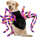 Halloween luminous spider pet costume in cloth for cats and large dogs, sizes S 60cm to L 125cm