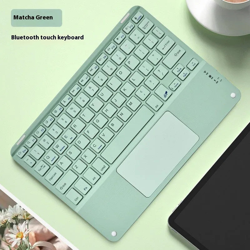 Square hat touch Bluetooth wireless charging keyboard showing full colour illumination in one of eight available colour options