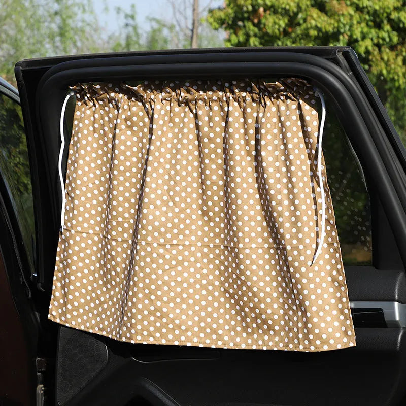 All cotton cartoon auto curtain sunshade for general vehicle window protection with rabbit pattern