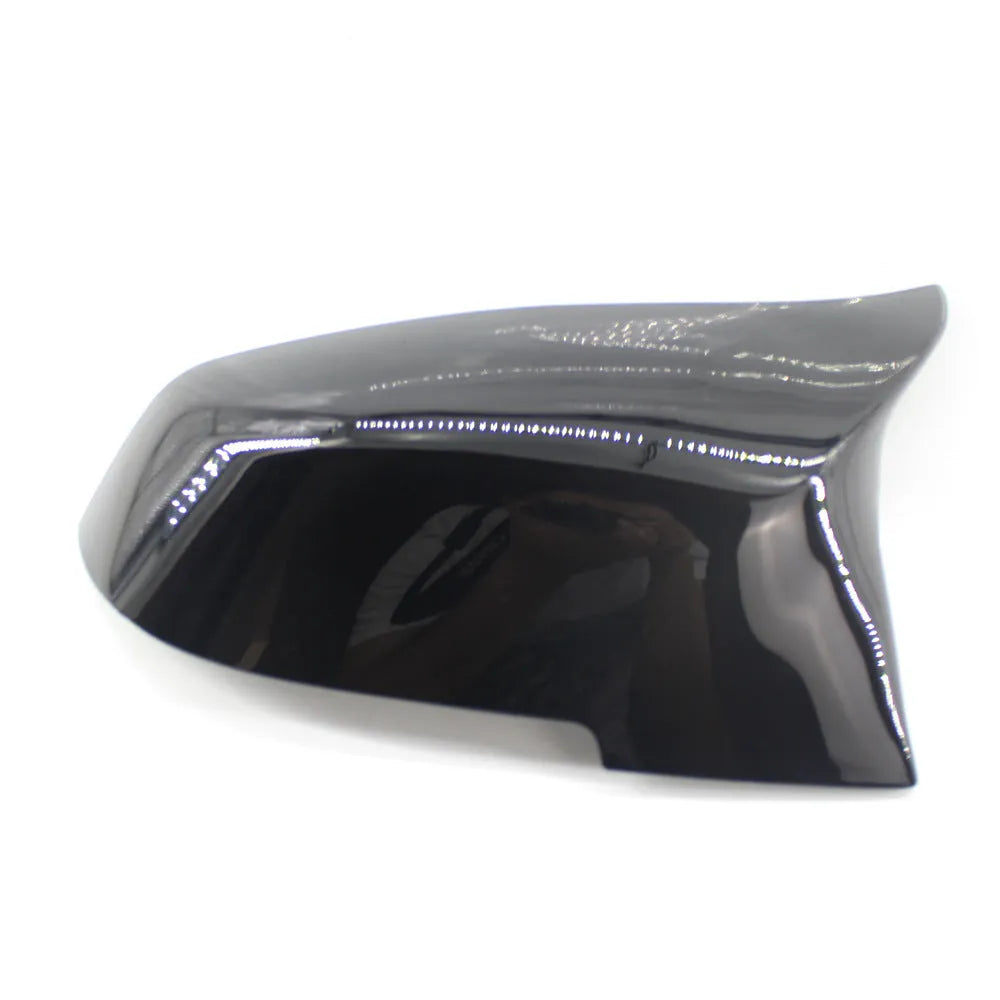 Pair of paint bright black BMW horn-style rear view mirror shells for F-series models