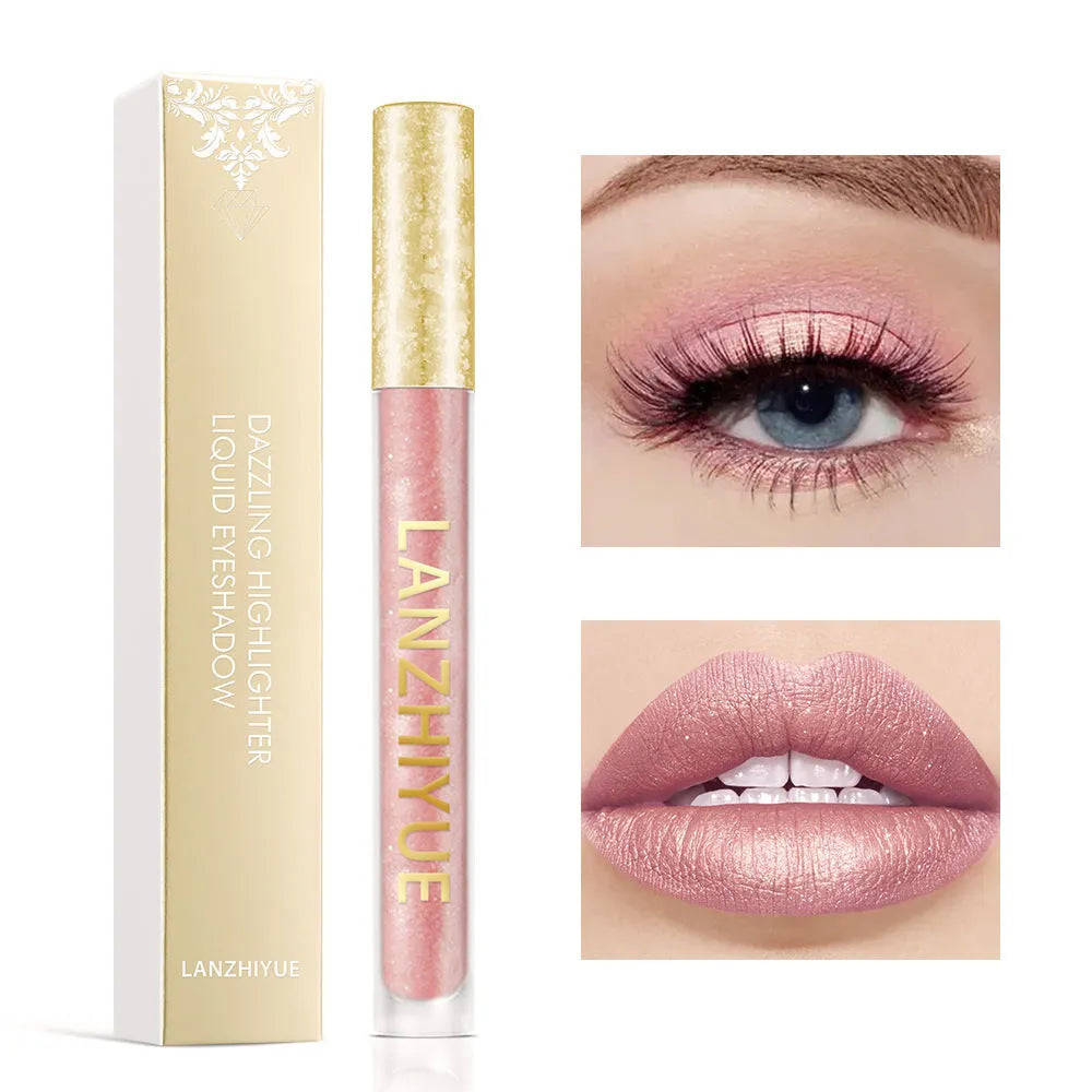 Liquid eye shadow with sequins and pearlescent finish in colourful shades for eye makeup