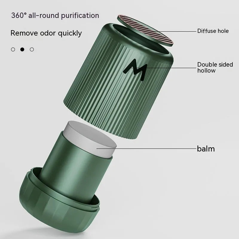 Solid car aromatherapy decoration cup in choice of four scents, measuring 10 by 6 centimetres.