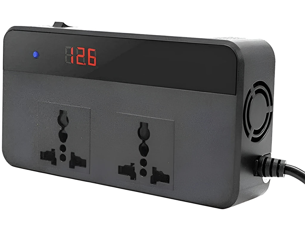 Automotive power inverter with PC fireproof casing, 149x74x35mm, dual USB ports