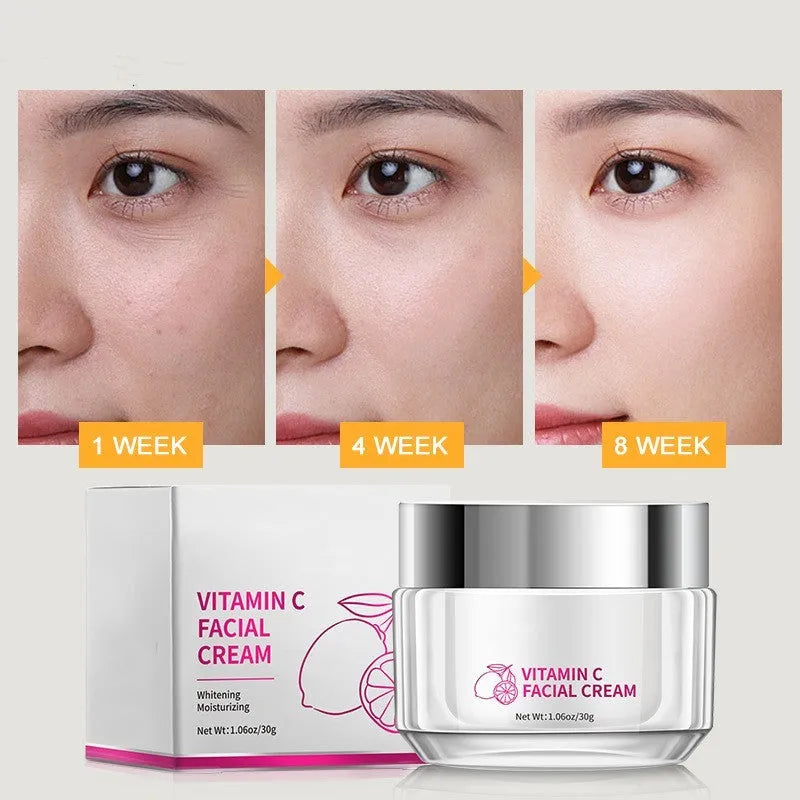 30g jar of Vitamin C face cream for skin brightening and anti-ageing.