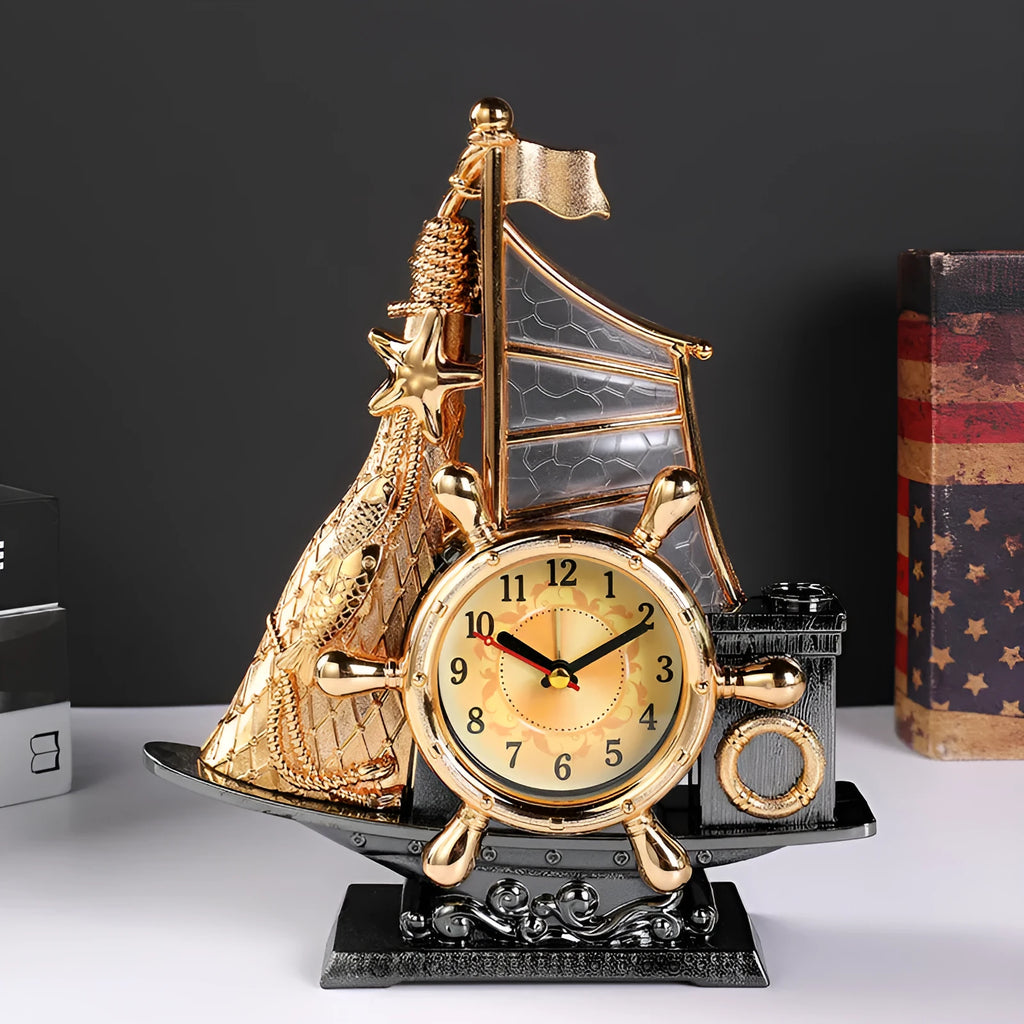 Fashion bedroom alarm clock in gold or silver colour with creative home decor design