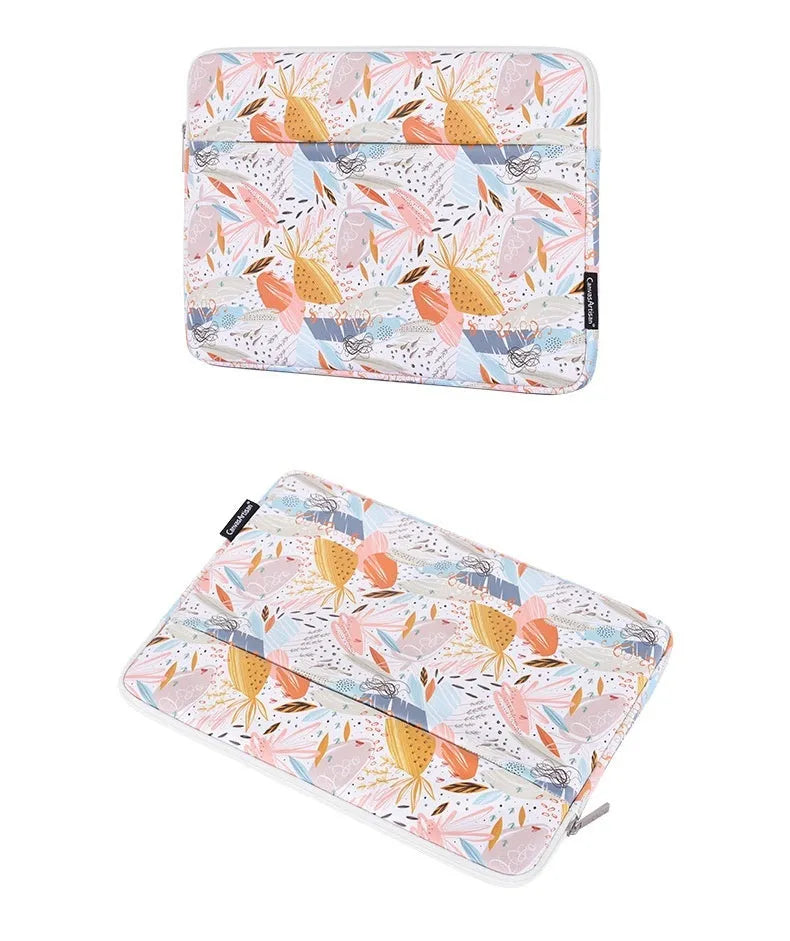 White PU leather waterproof inner sleeve bag for 14 inch laptop.