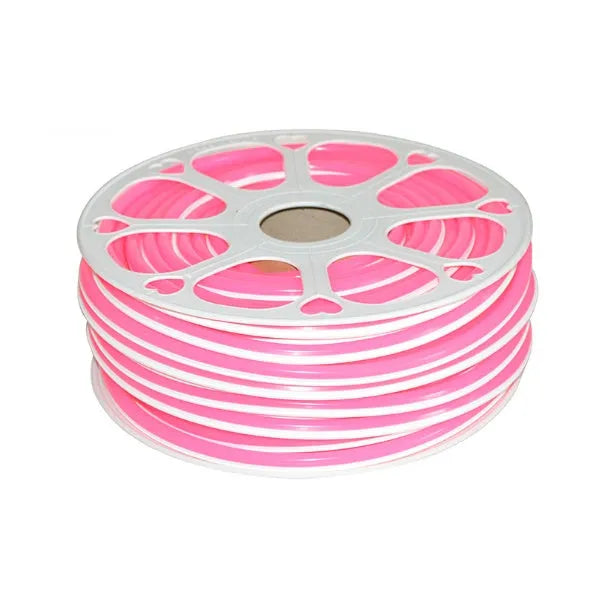 Blue flexible silicone LED neon light strip coiled on a reel showing its 8mm width and pliable texture.