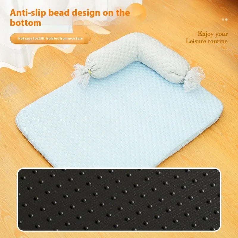 Candy colour cloth dog mat in blue, gray, or green, sizes S M L XL for pets up to 40kg