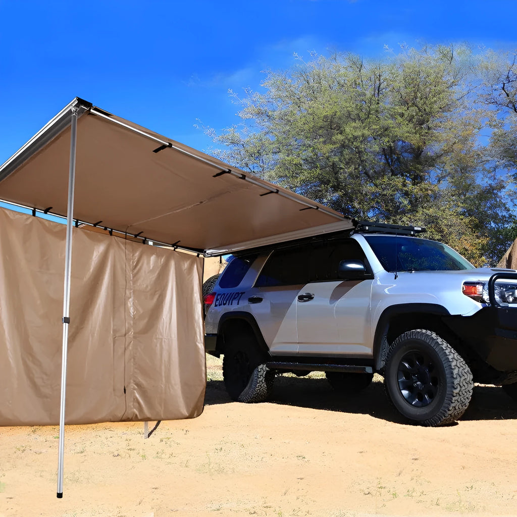 Black glue rainproof camouflage camping tent with aluminium poles set up outdoors.
