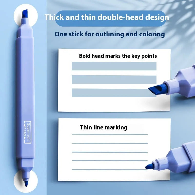 Set of double-headed fluorescent marking pens in assorted colours from Salt and Sweet series packs.