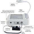 White electric nail polishing machine with built-in vacuum cleaner and four-in-one grinder functions