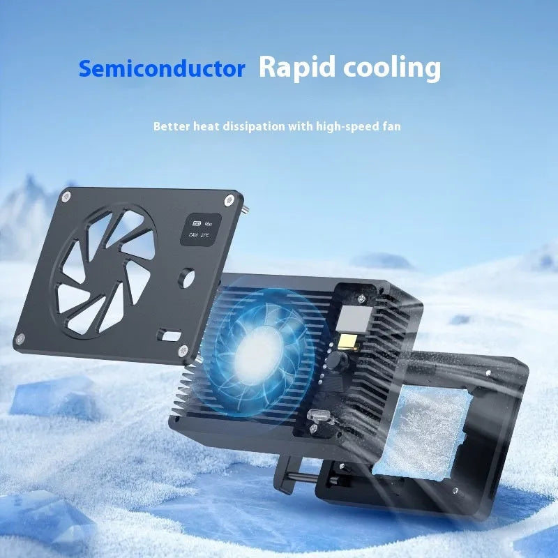 Black aluminium alloy PC cooling radiator with mute fan measuring 89x52x25.95mm