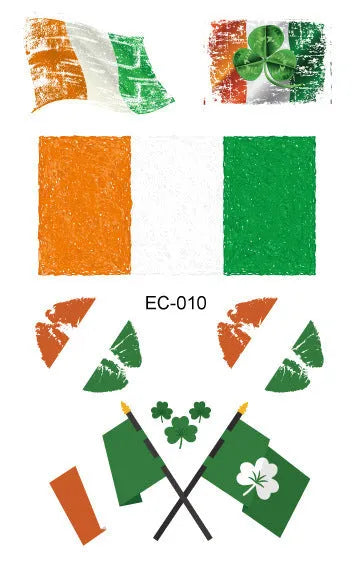 St. Patrick's Day clover tattoo sticker paper for children's face decoration measuring 120 × 75mm