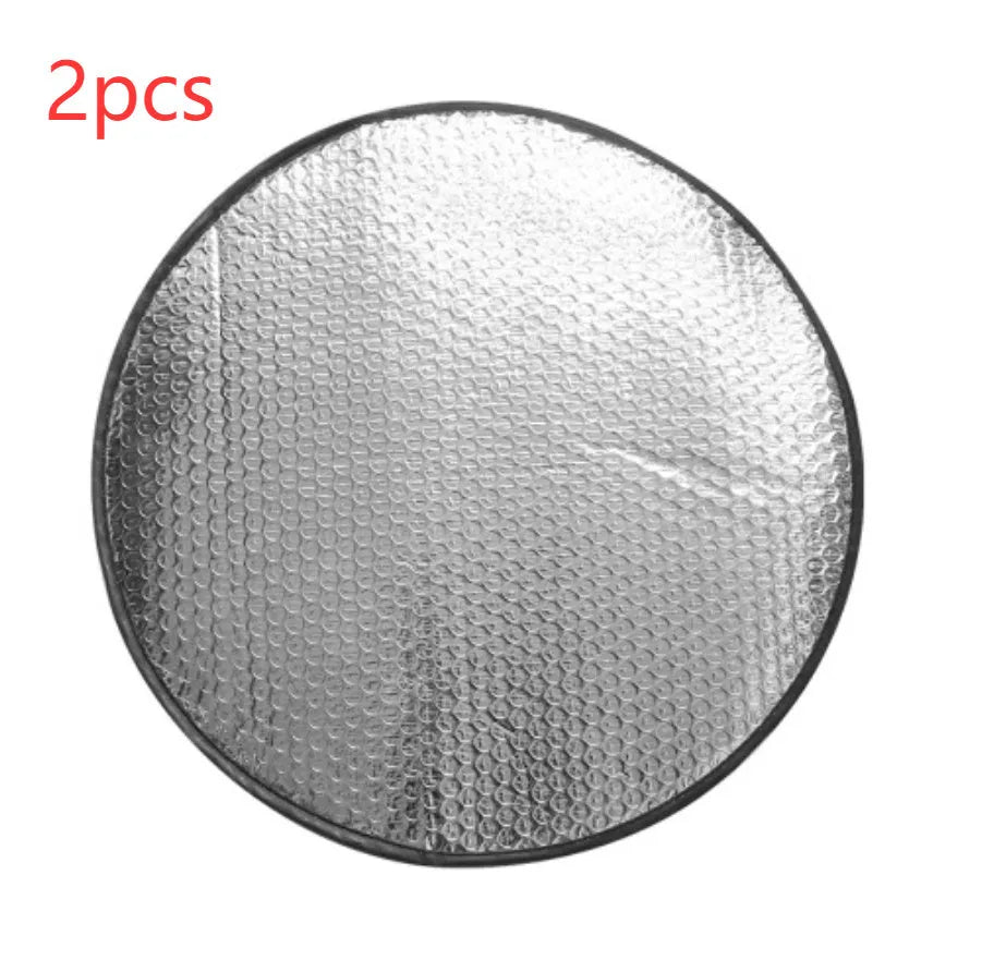 Aluminium foil car steering wheel sunshade cover with brand LOGO pattern, universal fit for general vehicle models