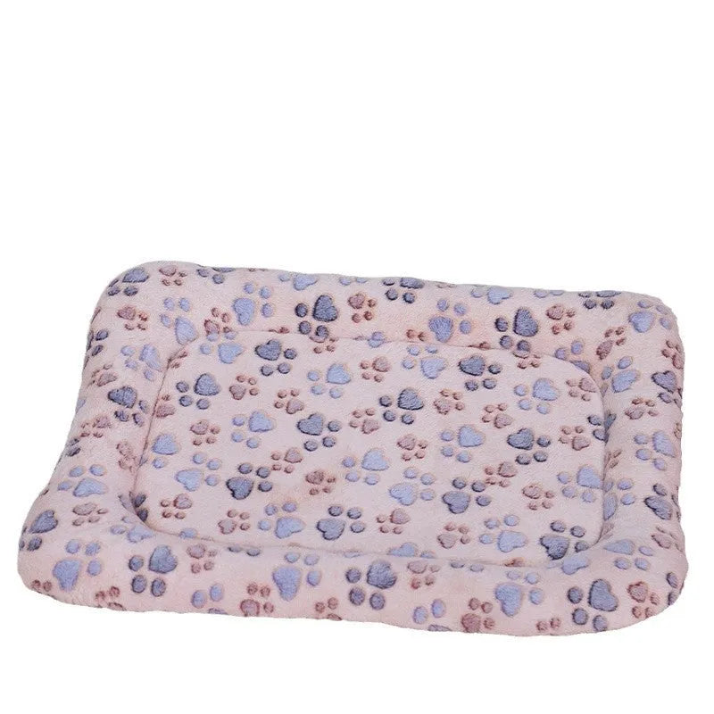 Flannel non-slip dog mattress in blue monkey colour, double layer pet mat