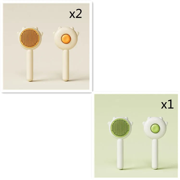 Cat comb massage pet magic comb with green ABS handle and stainless steel teeth for grooming