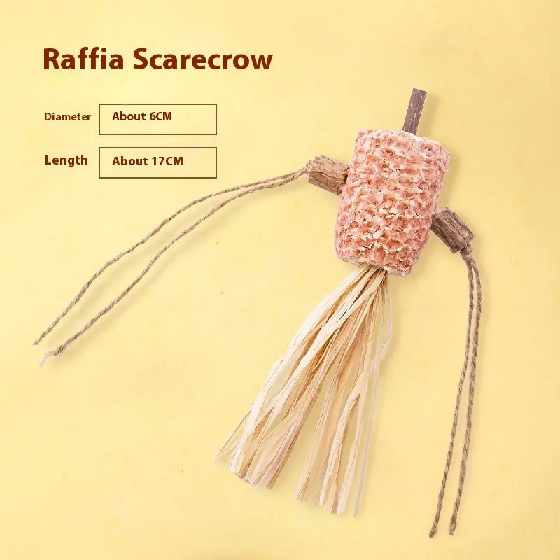 Polygonum cat teeth grinding rod chew toy with 2.2 cm diameter in chicken feather or raffia style