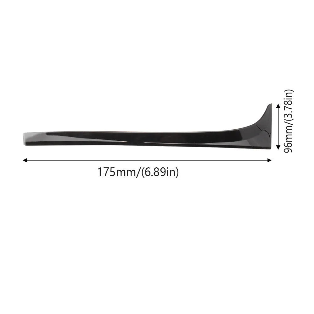 Pair of glossy black ABS plastic rear window side spoiler wings for Volkswagen Golf MK7 on white background