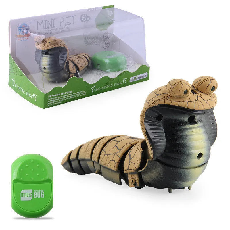 Smart sensing interactive snake cat toy with segmented plastic body and USB charging