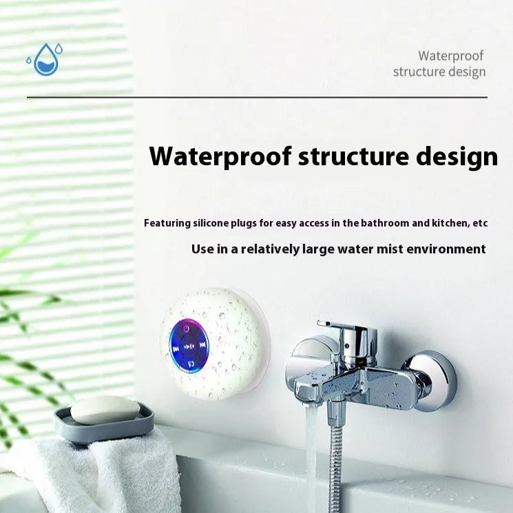 BTS07 large suction cup waterproof Bluetooth speaker with LED light in multiple colour options.