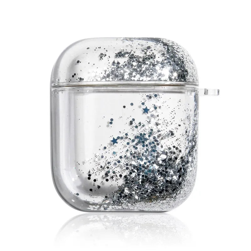 Quicksand earphone sleeve in blue colour with glitter effect for Apple AirPods Pro