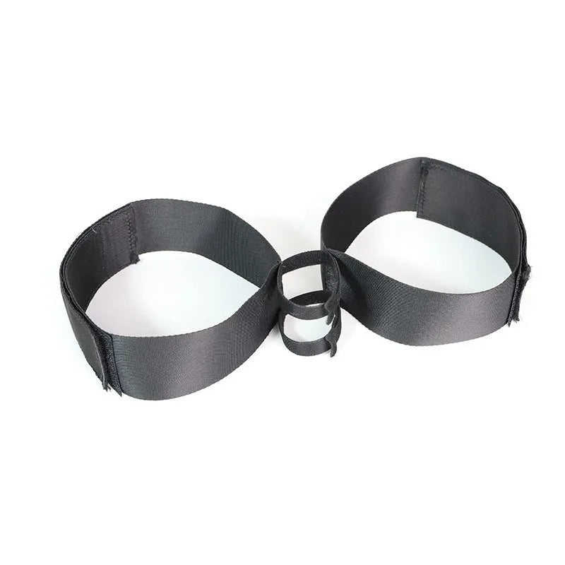 Black knitted belt strap for intimate toy tools