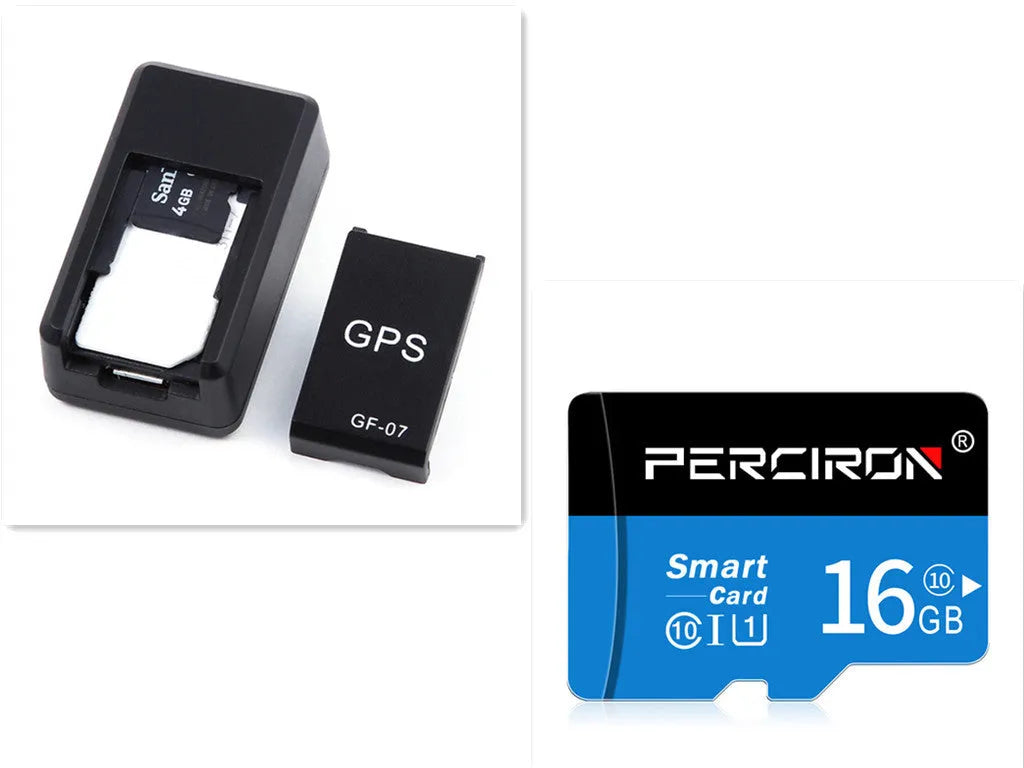 Small black magnetic GPS tracker device with USB cable for real-time vehicle and asset location tracking.