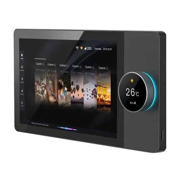 Graffiti smart central control home panel 8 inch IPS LCD touch screen with quad core processor for lighting and audio control