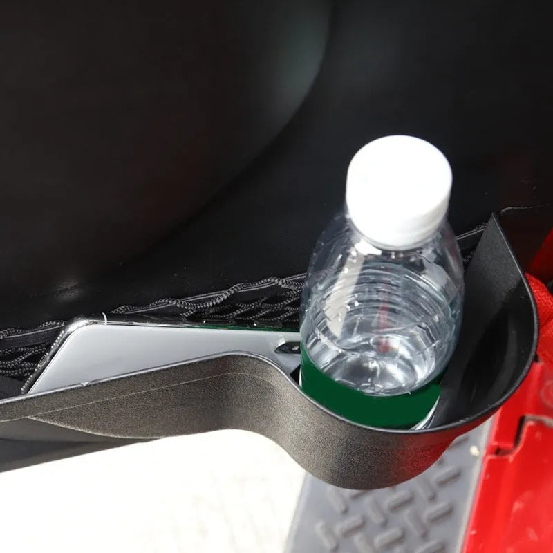 Black aluminium alloy car interior net pocket storage box for organising small vehicle items