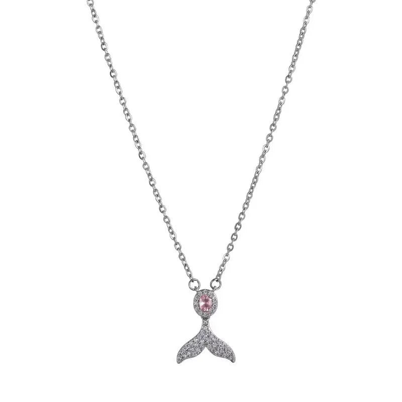 Women's S925 sterling silver adjustable necklace with choice of angel wing or fishtail pendant on O-ring chain