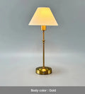 Gold alloy desk lamp with LED light source and three-step dimming button