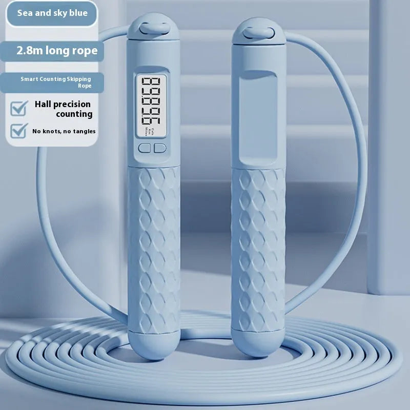 ABS plastic skipping rope with bearings in various colour and style options for fitness training.
