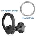 Black O-ring magnetic suction car phone holder for mobile devices up to 6.8 inches