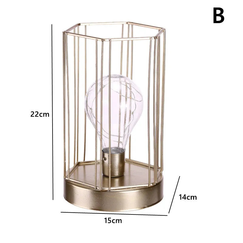 Iron geometric decorative light ornament with electroplated metallic finish in Nordic style