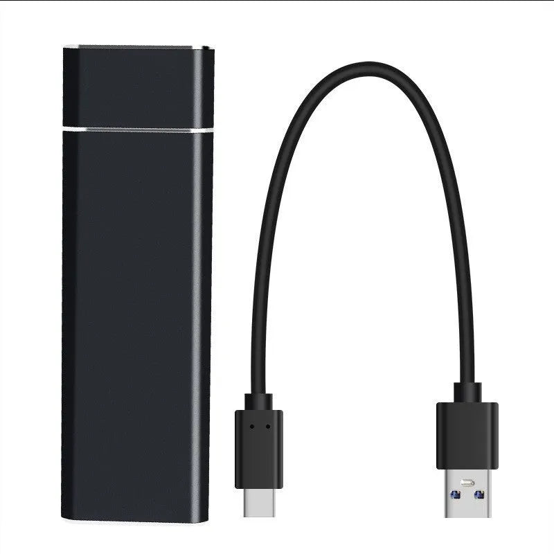 Sapphire blue portable external solid state hard disk with metal shell and USB cable