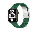 Silicone stripe iWatch strap in black, compatible with 38/40/41mm or 42/44/45mm models