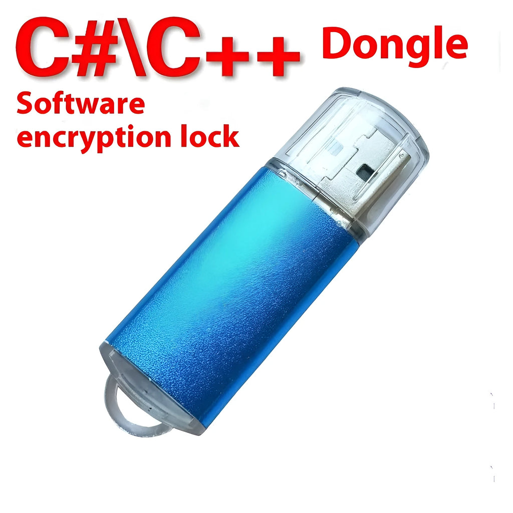 USB software encryption dongle with metal shell in multiple colours including black, blue, gold, green, purple, red, and rose red.