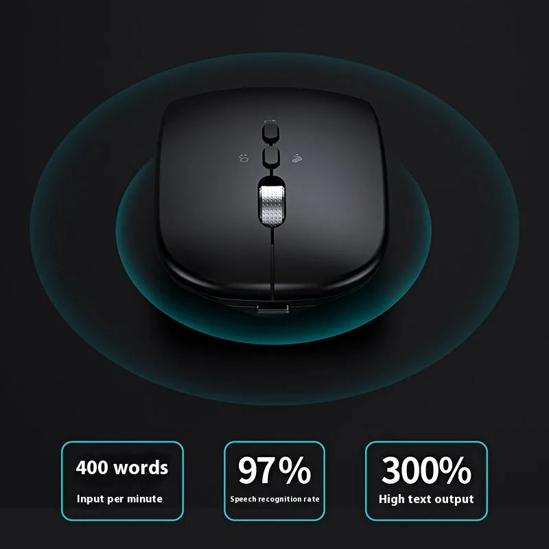 AI voice translation wireless charging mouse in gold with 2000DPI optical sensor and five buttons