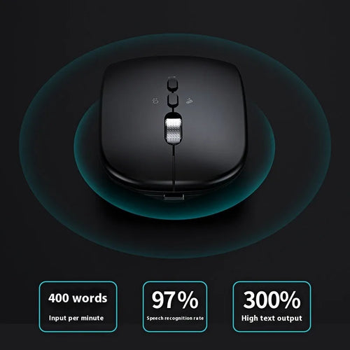 AI voice translation wireless charging mouse in gold with 2000DPI optical sensor and five buttons